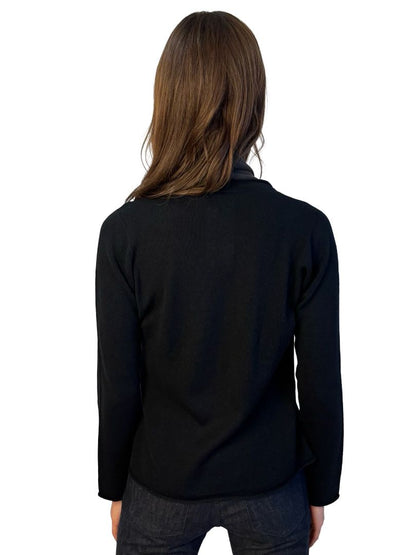 Giorgio Armani Black / Brown Cashmere Dual Tone Cardigan. Size: 42