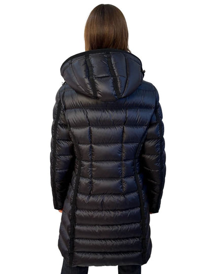 Moncler Black 'Hermine' Long Down Puffer Coat. Size: M/L