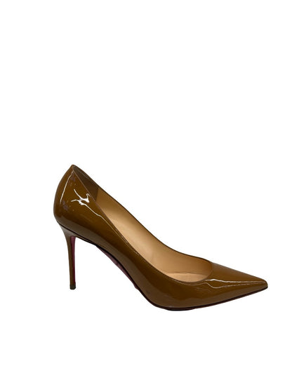 Christian Louboutin Camel 'Decollete' Patent Pumps. Size: 39