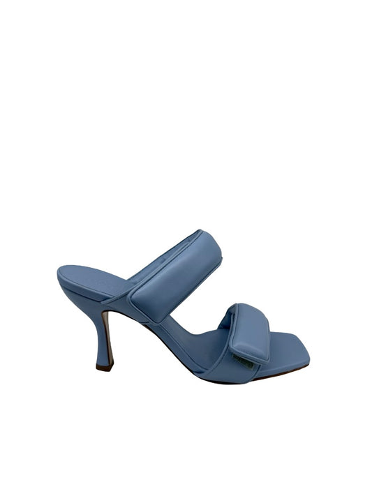 GIABORGHINI Blue 'Fumiko' Velcro Sandal Heels. Size: 39