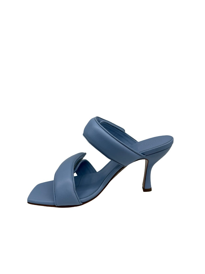GIABORGHINI Blue 'Fumiko' Velcro Sandal Heels. Size: 39