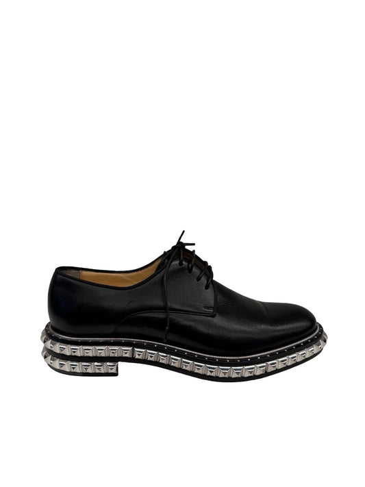 Christian Louboutin Black 'On Stage' Studded Derby Shoes. Size: 39