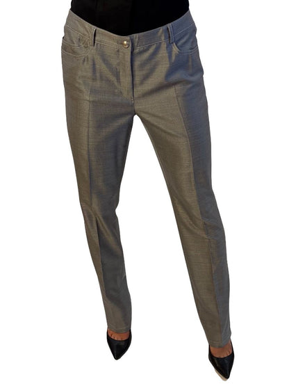Chanel Silver Metallic-esque Pants. Size: 40