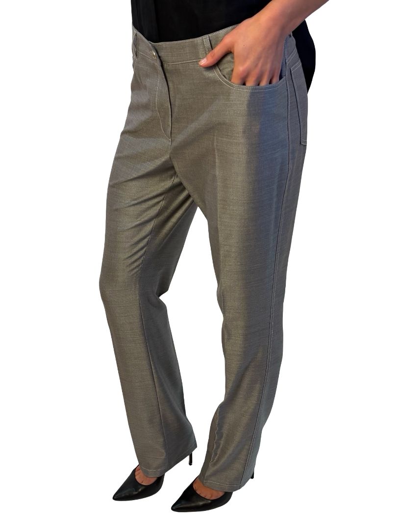 Chanel Silver Metallic-esque Pants. Size: 40