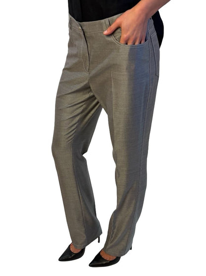 Chanel Silver Metallic-esque Pants. Size: 40