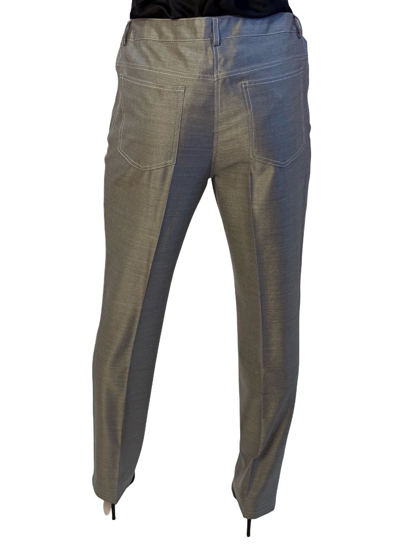 Chanel Silver Metallic-esque Pants. Size: 40