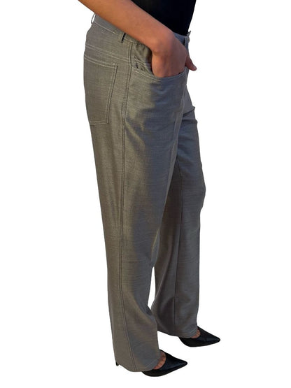 Chanel Silver Metallic-esque Pants. Size: 40