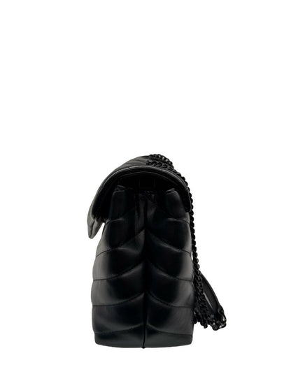 Saint Laurent Black Small 'Loulou' Calfskin Shoulder Bag.
