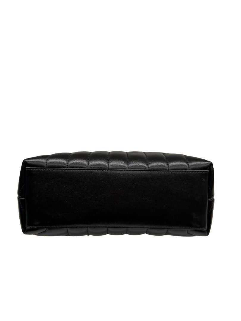 Saint Laurent Black Small 'Loulou' Calfskin Shoulder Bag.