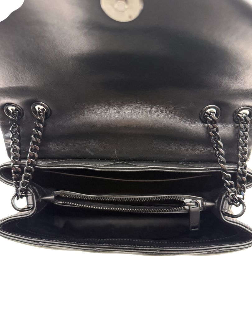 Saint Laurent Black Small 'Loulou' Calfskin Shoulder Bag.