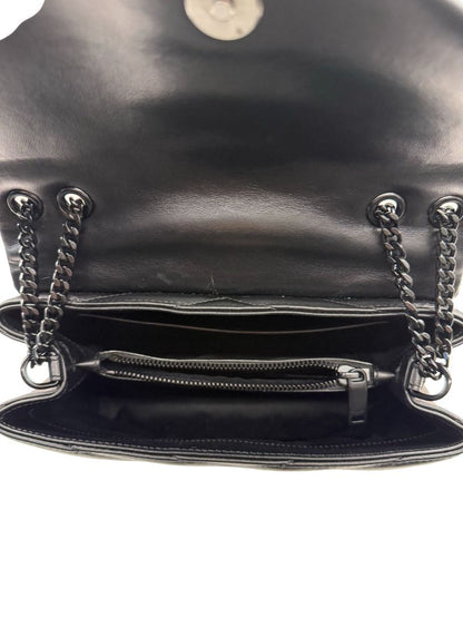 Saint Laurent Black Small 'Loulou' Calfskin Shoulder Bag.