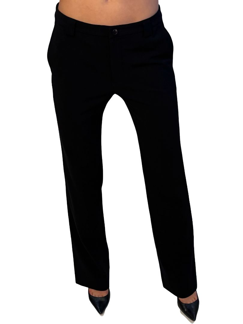 Issey Miyake White Label Black Wool Straight Leg Pants. Size: 3