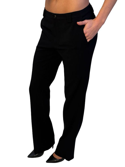 Issey Miyake White Label Black Wool Straight Leg Pants. Size: 3