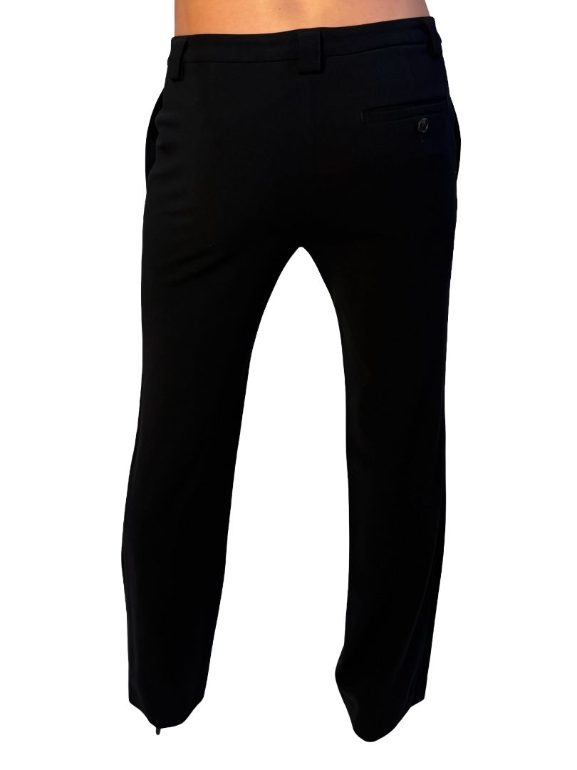 Issey Miyake White Label Black Wool Straight Leg Pants. Size: 3