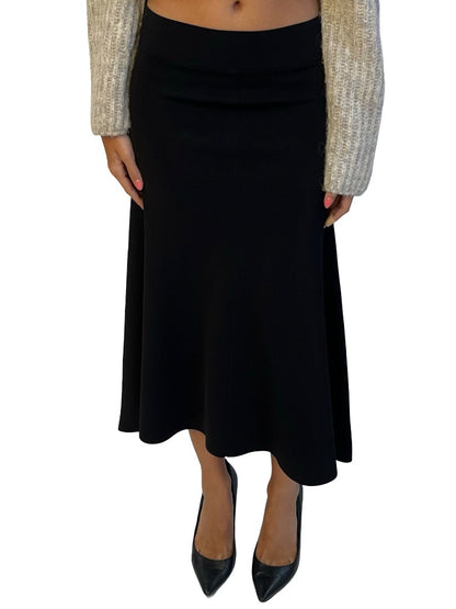 Scanlan Theodore Black Thin Crepe Flare Skirt. Size: S
