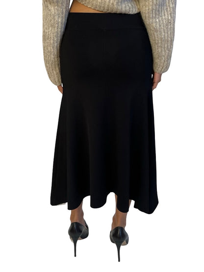 Scanlan Theodore Black Thin Crepe Flare Skirt. Size: S
