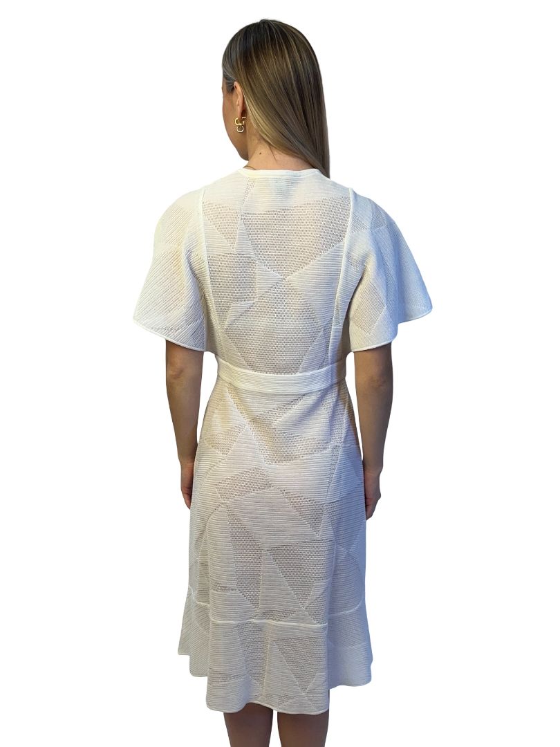 Missoni White Geometric Knit Midi Dress. Size: L