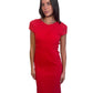 Roland Mouret Red Three Quarter Length Capped Sleeve Dress. Size: 10