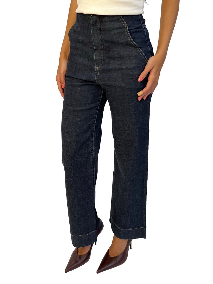 Scanlan Theodore Indigo Cropped Denim Jean. Size: 6