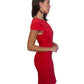 Roland Mouret Red Three Quarter Length Capped Sleeve Dress. Size: 10