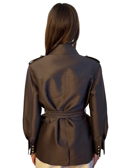 Zimmermann Brown Wool/Silk Utility Jacket. Size: 2