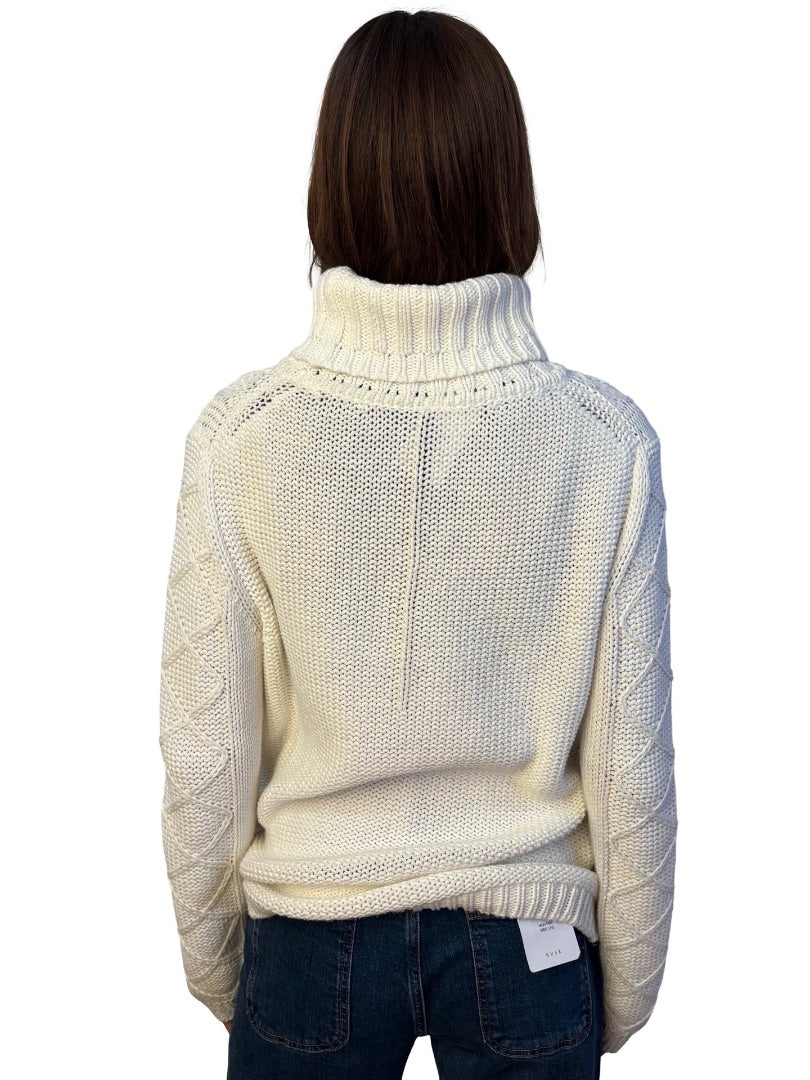 MARCCAIN Cream Knit Turtleneck Sweater. Size: N 5