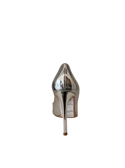Gianvito Rossi Silver 105 Patent Pumps. Size: 38