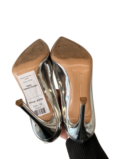 Gianvito Rossi Silver 105 Patent Pumps. Size: 38