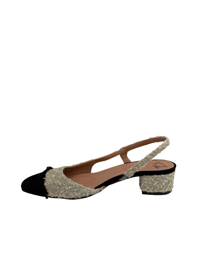 Roberto Festa Sage 'Acanto' Tweed Slingback Cap Toe Pumps. Size: 38