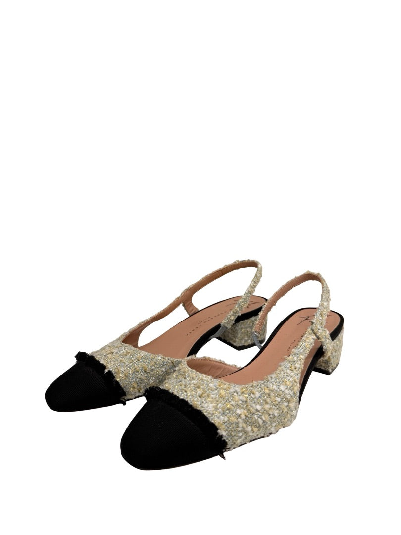 Roberto Festa Sage 'Acanto' Tweed Slingback Cap Toe Pumps. Size: 38