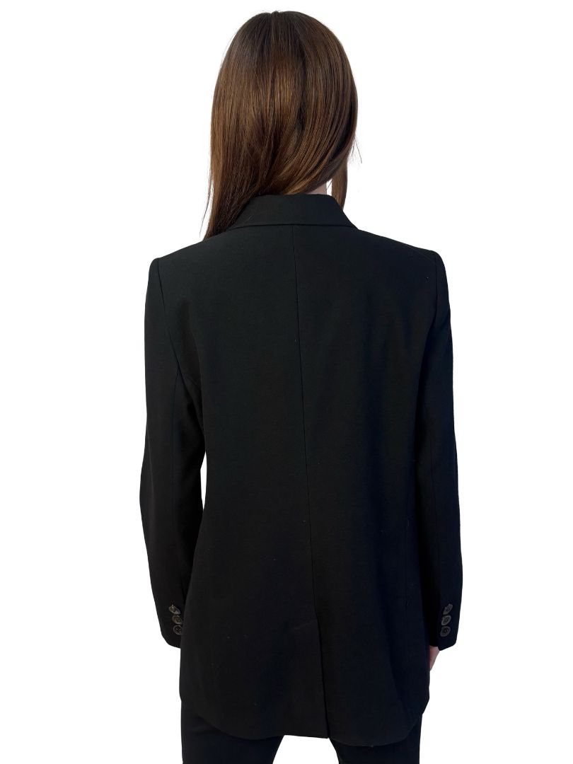 Anine Bing Black Wool Blend Double Breasted Blazer. Size: L