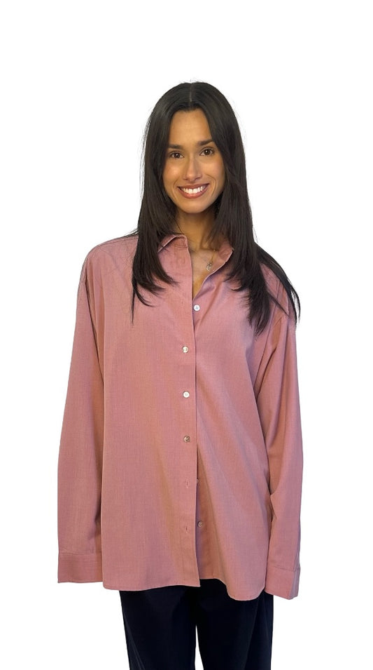 The Frankie Shop Mauve Shirt w/ Opalescent Buttons. Size: M/L