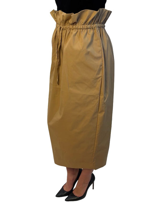 Deering Camel Drawstring Puff Skirt. Size: 8