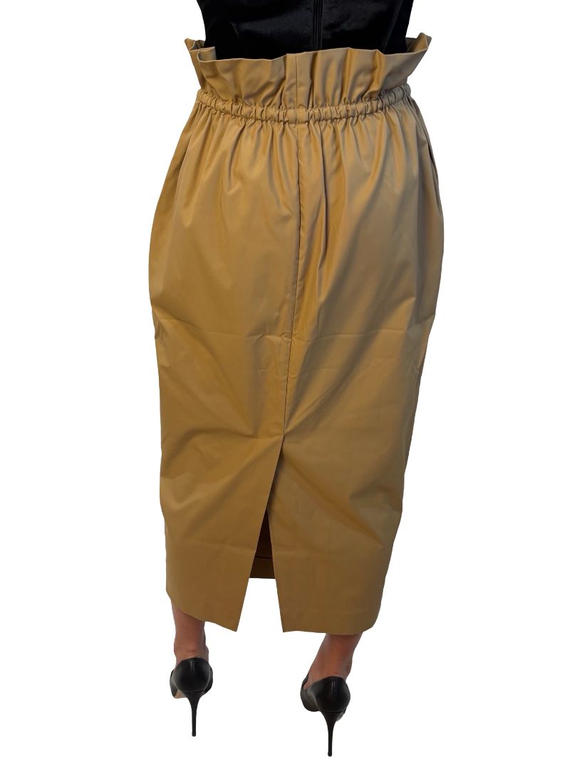 Deering Camel Drawstring Puff Skirt. Size: 8