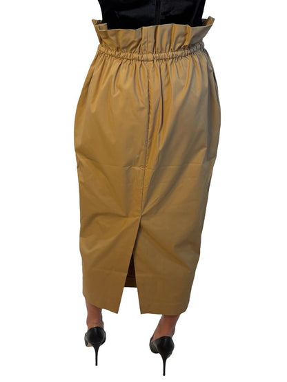 Deering Camel Drawstring Puff Skirt. Size: 8