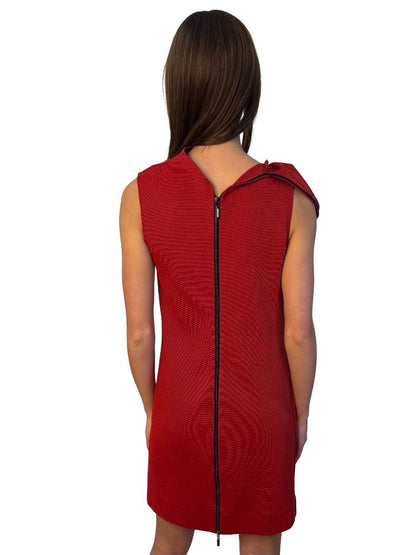 Maticevski Red One Shoulder 'Rosie' Rib Dress. Size: 10
