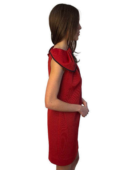 Maticevski Red One Shoulder 'Rosie' Rib Dress. Size: 10