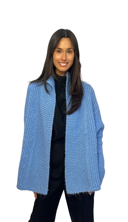 Scanlan Theodore Blue Mohair Blend Cardigan. Size: All