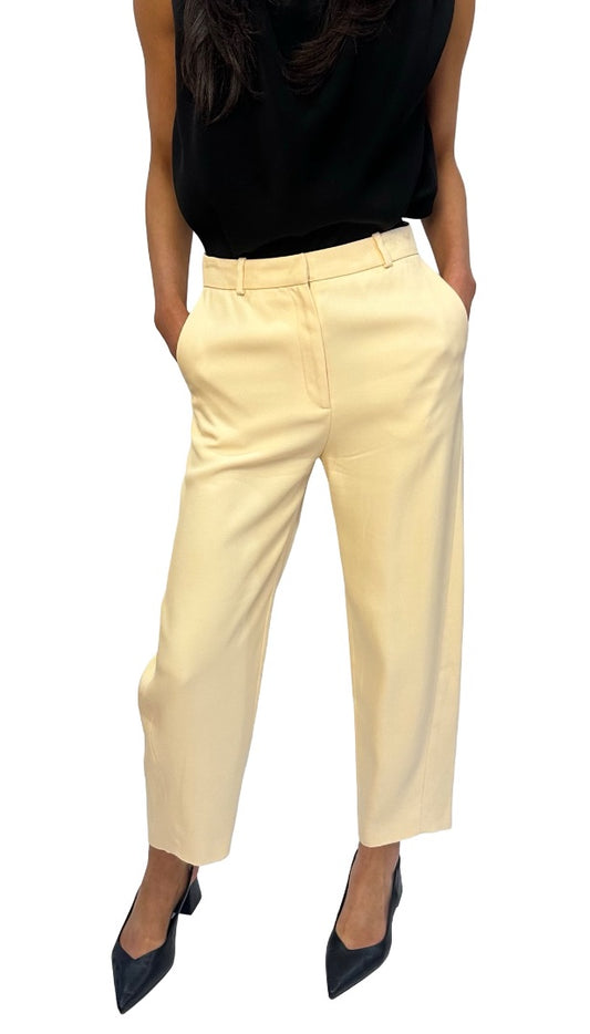 Toteme Yellow Twisted Seam Tapered Trouser. Size: 34