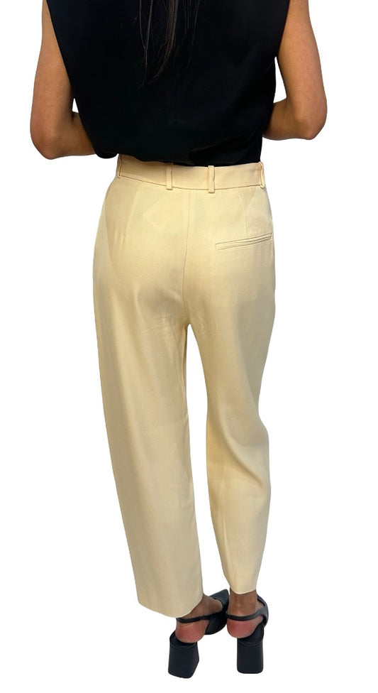 Toteme Yellow Twisted Seam Tapered Trouser. Size: 34