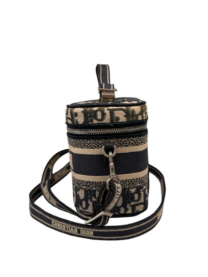 Christian Dior Navy/Beige Oblique Vanity Case Crossbody / Shoulder Bag.