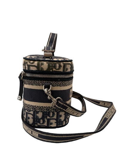 Christian Dior Navy/Beige Oblique Vanity Case Crossbody / Shoulder Bag.