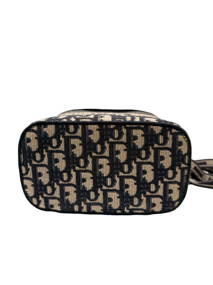 Christian Dior Navy/Beige Oblique Vanity Case Crossbody / Shoulder Bag.