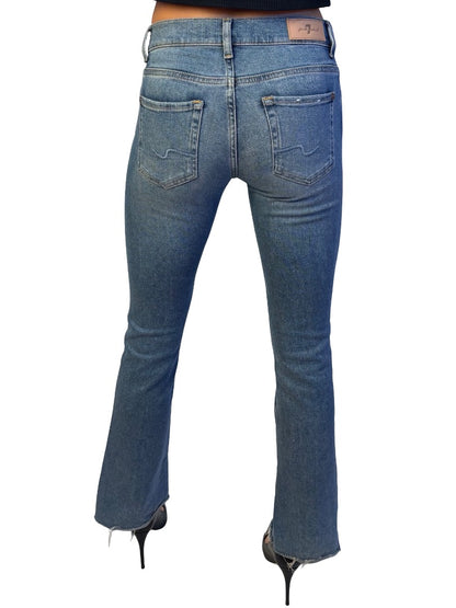 7 for All Mankind Blue Wash Slim Flare Jean. Size: 25