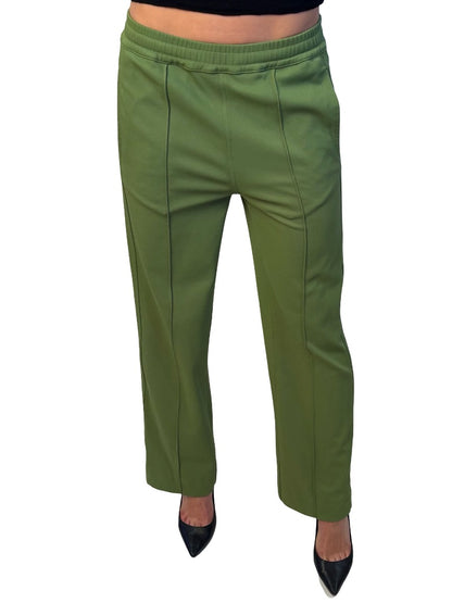 Bassike Green Nylon Stripe Trackpant. Size: 0