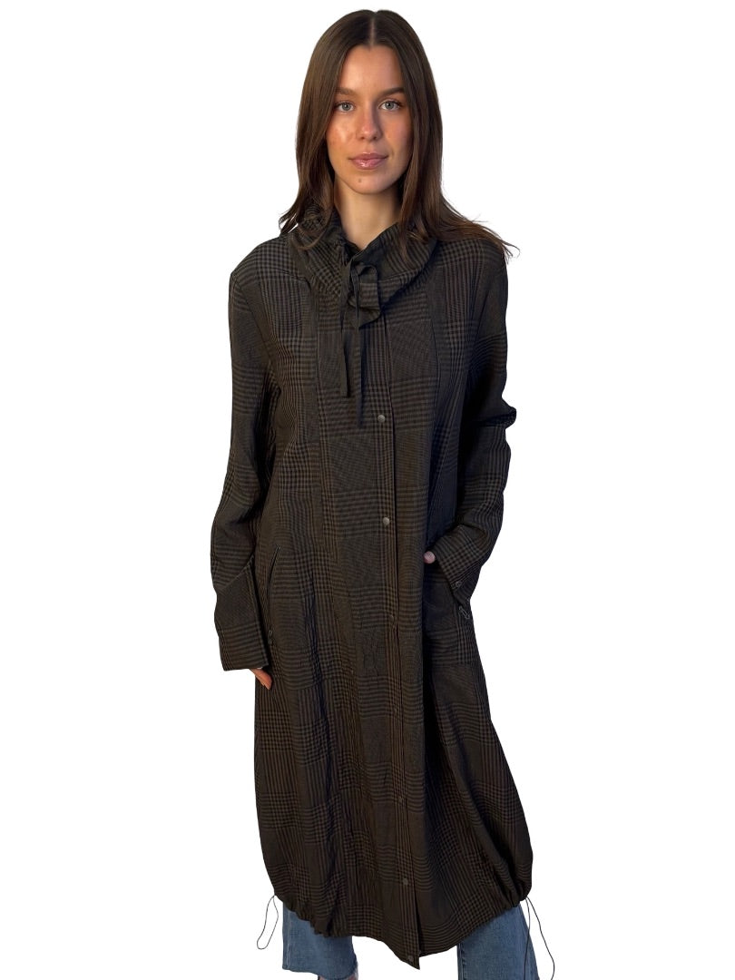 Annette Gortz Brown Check 'Brix' Coat Dress. Size: M