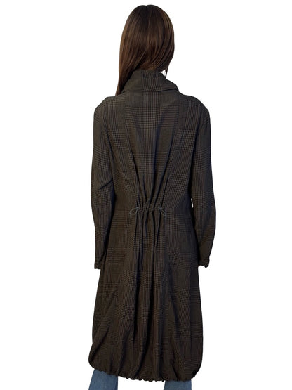 Annette Gortz Brown Check 'Brix' Coat Dress. Size: M