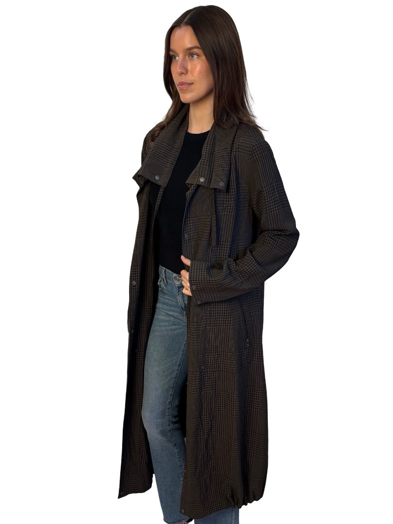 Annette Gortz Brown Check 'Brix' Coat Dress. Size: M