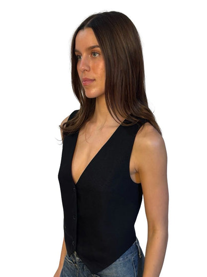 Sir The Label Black Lightweight Vest. Size: 0