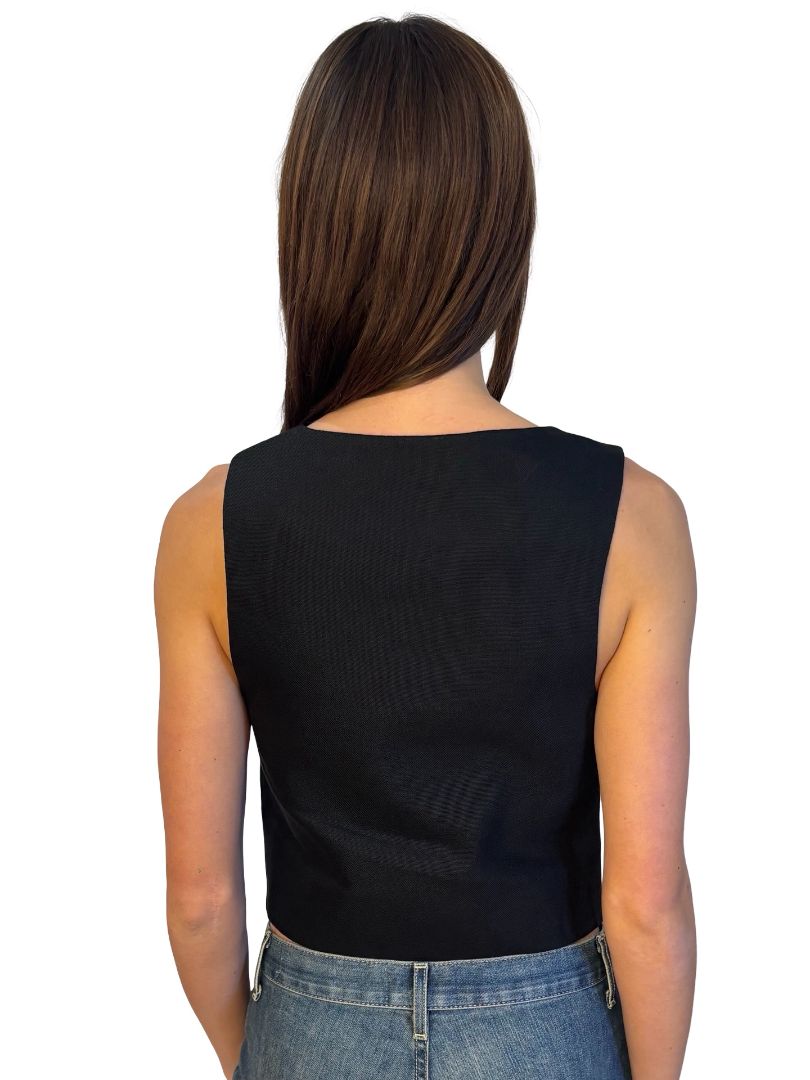Sir The Label Black Lightweight Vest. Size: 0